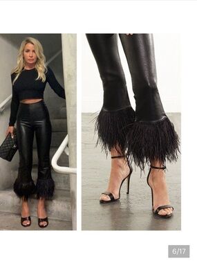 NWT Commando Faux Leather Feather Legging Black Large